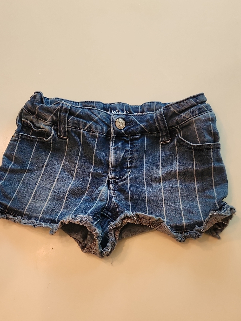 Cat And Jack Jean Shorts Super Stretch Adustable Waist Striped Medium 7 8